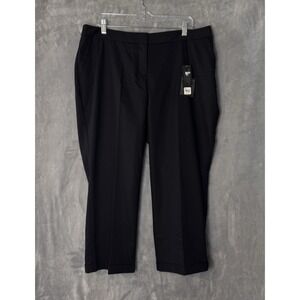 NWT‎ Lane Bryant Capri Pants Women's Size 16 Black Double Weave Stretch Pockets